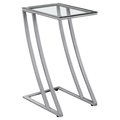 Daphnes Dinnette Silver & Clear Metal Accent Table with Tempered Glass DA2618152